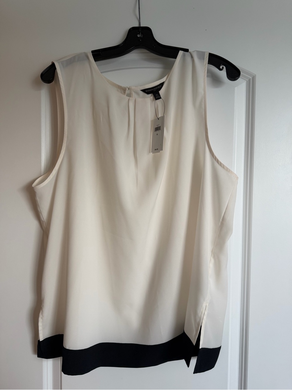 Banana Republic Sleeveless Blouse with Black Hem